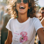 Camiseta Flamingo De Color Rosa Exótico Moderno Con Cita<br><div class="desc">Flamingo De Color Rosa Exótico Moderno Con Cita</div>