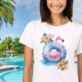 Camiseta Flamingo de la piscina de verano