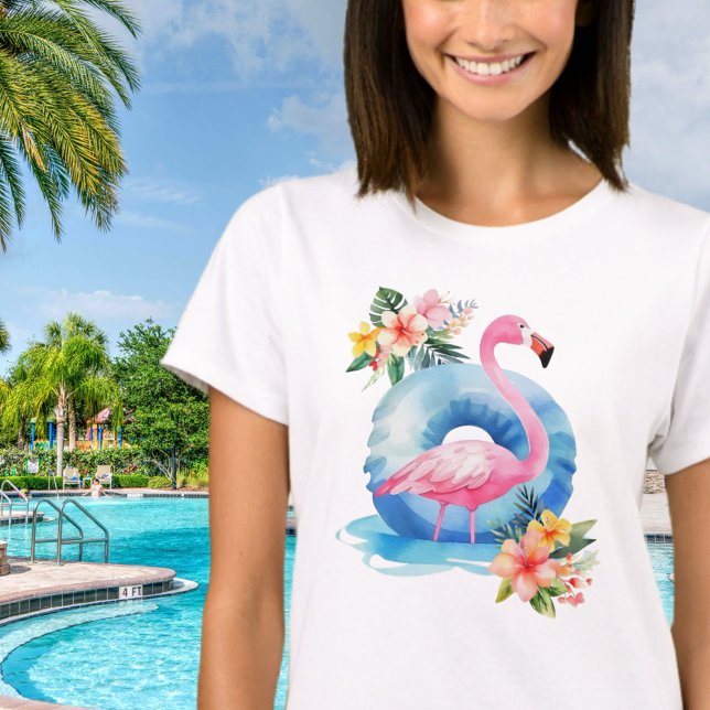 Camiseta Flamingo de la piscina de verano (Subido por el creador)