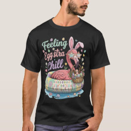 Camiseta Flamingo divertido de Pascua sintiendo huevo extra