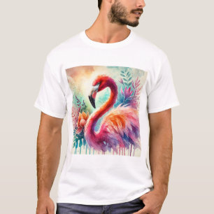 Camiseta Flamingo Elegance 080824AREF149 - Watercolor