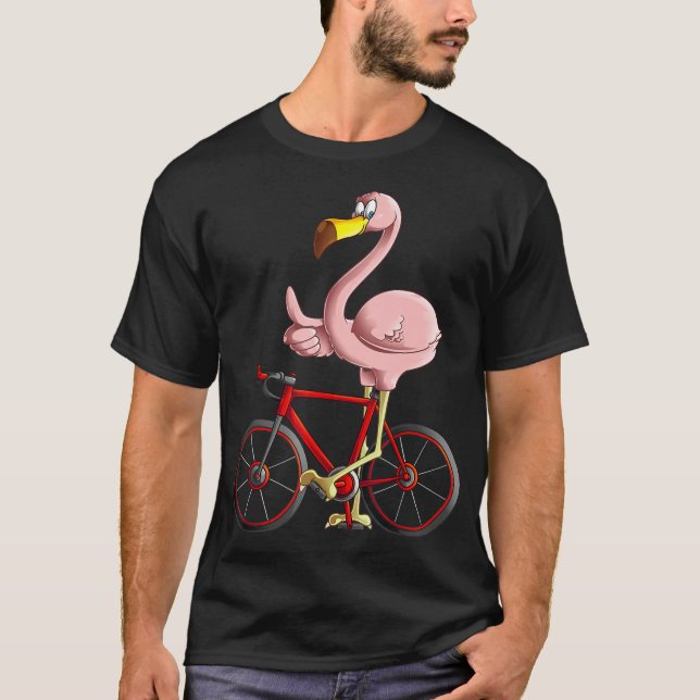 Camiseta Flamingo en bicicleta Guay Bikers Funny Bike (Anverso)