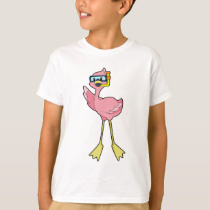 Camiseta Flamingo en buceo con tubo