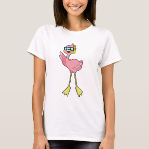 Camiseta Flamingo en buceo con tubo