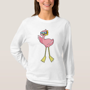 Camiseta Flamingo en buceo con tubo