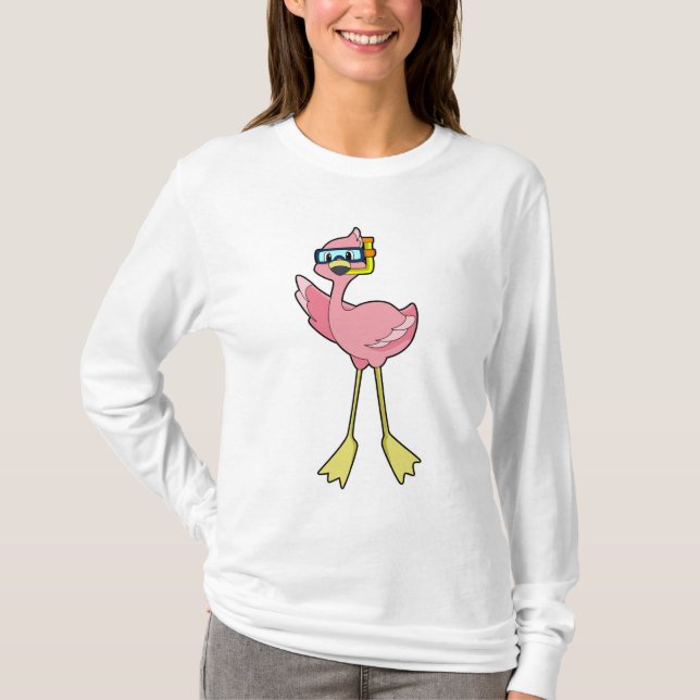 Camiseta Flamingo en buceo con tubo (Anverso)