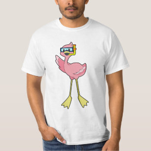 Camiseta Flamingo en buceo con tubo