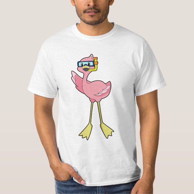 Camiseta Flamingo en buceo con tubo (Anverso)