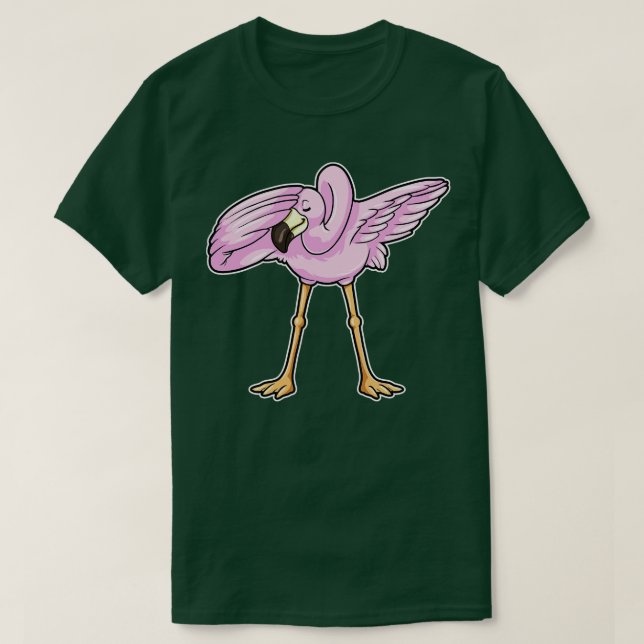 Camiseta Flamingo en Hip Hop Dance Dab (Diseño del anverso)
