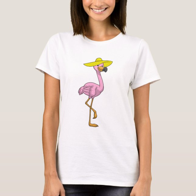 Camiseta Flamingo en la playa con Gorra (Anverso)