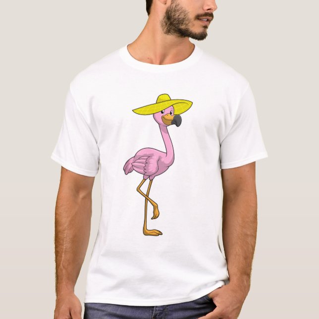 Camiseta Flamingo en la playa con Gorra (Anverso)