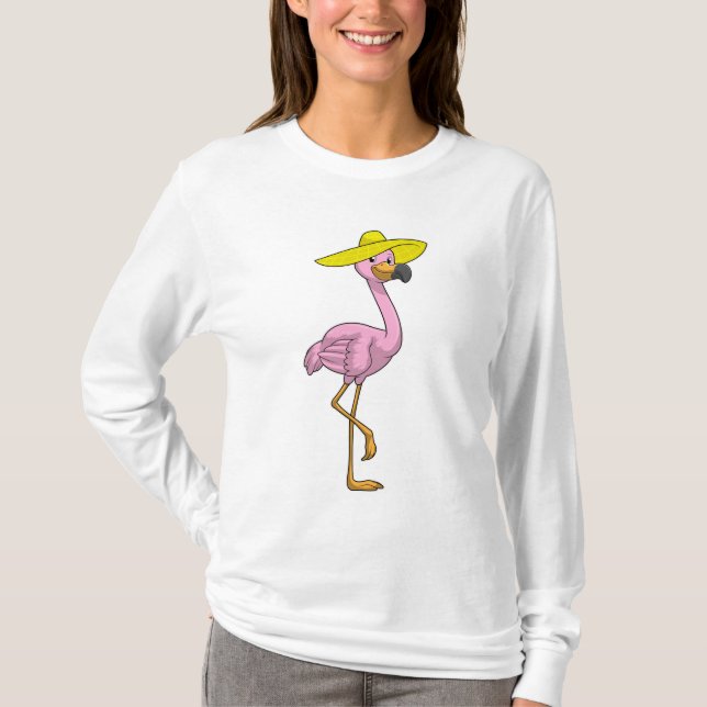 Camiseta Flamingo en la playa con Gorra (Anverso)