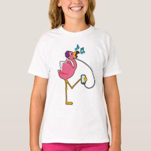 Camiseta Flamingo en Music with Headphone