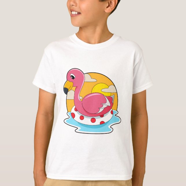 Camiseta Flamingo en Natación con Vida (Anverso)