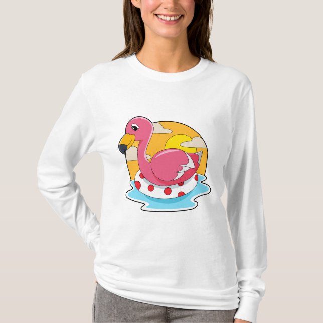 Camiseta Flamingo en Natación con Vida (Anverso)