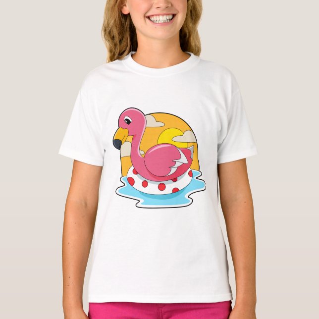Camiseta Flamingo en Natación con Vida (Anverso)