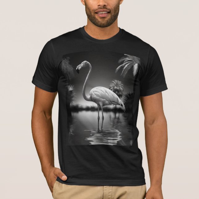Camiseta Flamingo en un estanque (Anverso)