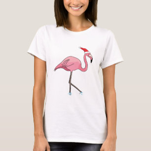 Camiseta Flamingo en un Navidad de Santa Hat