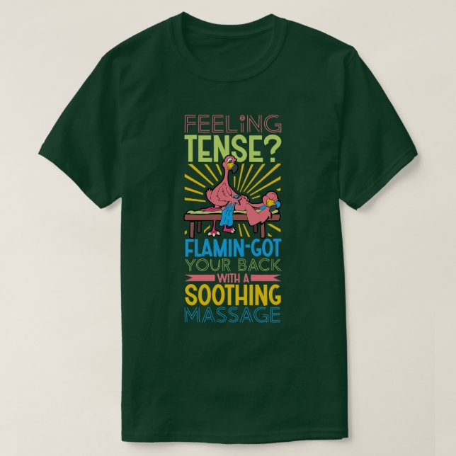 Camiseta Flamingo es terapeuta de masaje (Diseño del anverso)