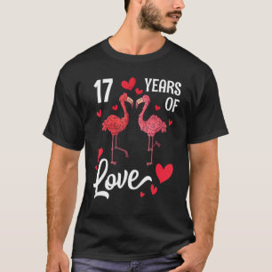 Camiseta Flamingo Esposa Esposa Bailar juntos Feliz 17 años