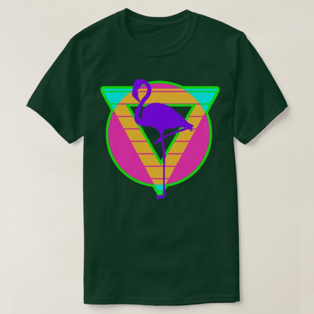 Camiseta Flamingo estilo años 80 (Diseño del anverso)