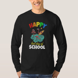 Camiseta Flamingo Feliz último día escolar de vuelta a la e