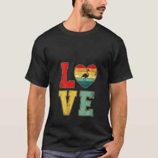 Camiseta Flamingo Flamingo de amor vintage Retro 70 80s Cor