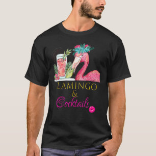 Camiseta Flamingo Flamingo Y Cócteles Fiesta