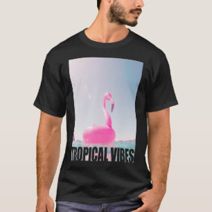 Camiseta Flamingo Floaty Tropical Vibes Beach Pool Ocean Su