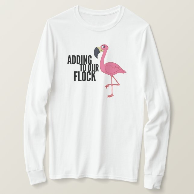 Camiseta Flamingo Flock Maternity Long Sleeve T-Shirt (Anverso del diseño)