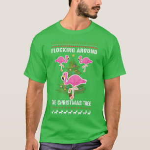 Camiseta Flamingo Funny Christmas Tree 