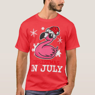 Camiseta Flamingo Funny Navidades En Julio Copos De Nieve S