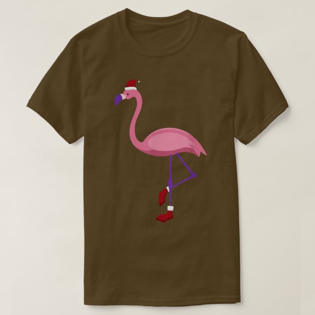 Camiseta Flamingo Funny Santa Hat Santa Boots Navidad Flami (Diseño del anverso)