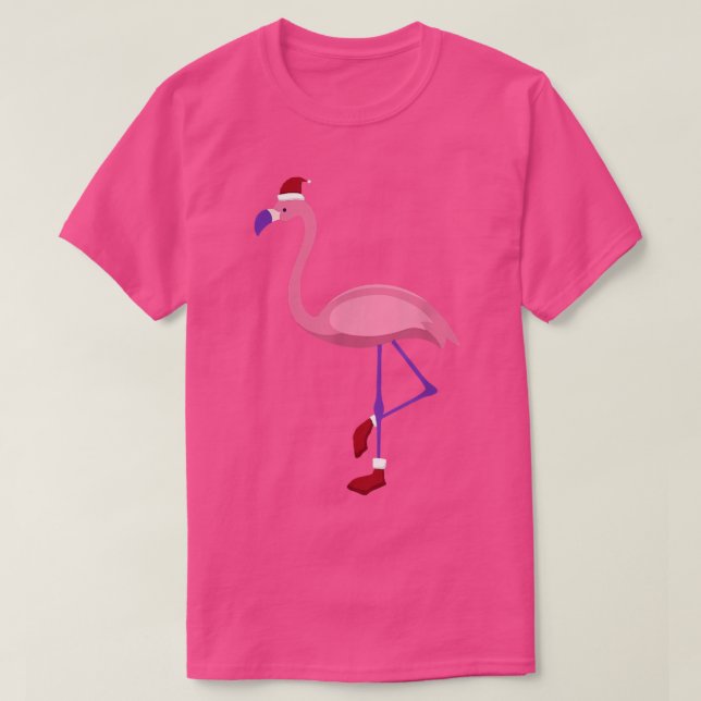 Camiseta Flamingo Funny Santa Hat Santa Boots Navidad Flami (Diseño del anverso)