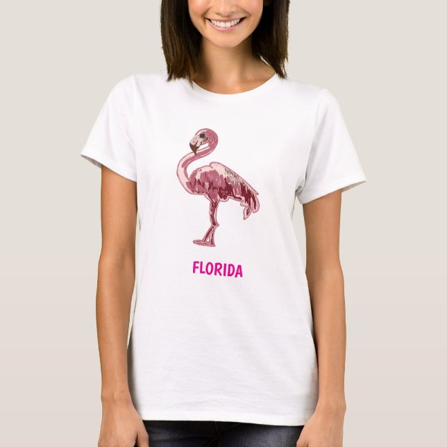 Camiseta Flamingo gemalter pinker Flamingo  (Anverso)