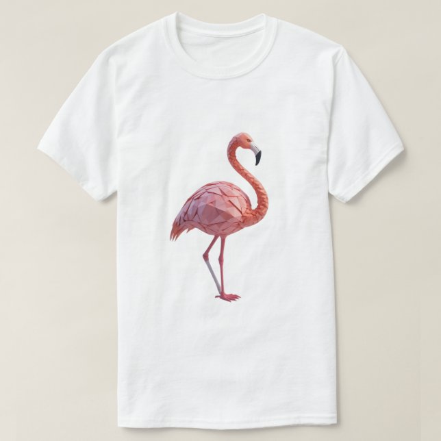 Camiseta Flamingo Geométrica (Diseño del anverso)