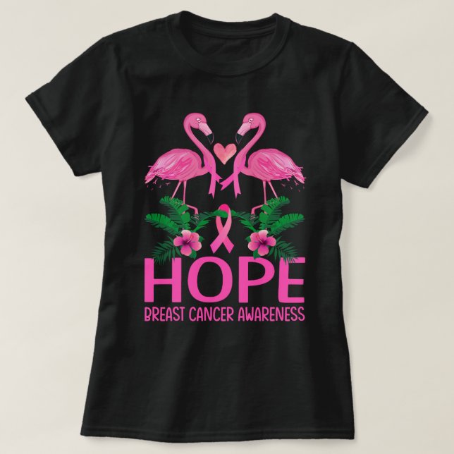Camiseta Flamingo Gracioso Esperanza Flor Lover Cáncer De M (Diseño del anverso)