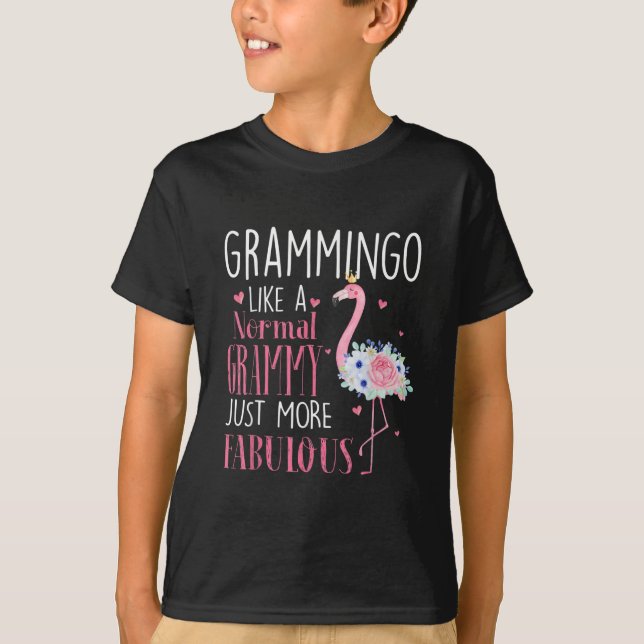 Camiseta Flamingo Grammingo Como Un Regalo Grammy Normal Gr (Anverso)