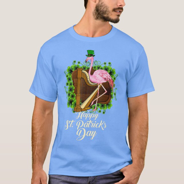 Camiseta Flamingo Green Saint Patrick Day Lucky St (Anverso)