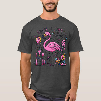 Camiseta Flamingo Gym Funny Workout Sweet Es Sólo Cryin Gra