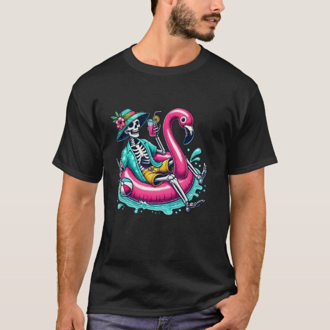 Camiseta Flamingo Halloween Foky Wading Bird Scary Trick (Anverso)