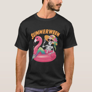 Camiseta Flamingo Halloween Foky Wading Bird Scary Trick