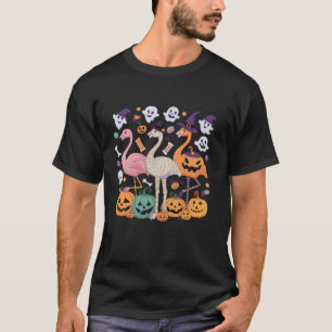 Camiseta Flamingo Halloween Foky Wading Bird Scary Trick
