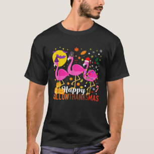 Camiseta Flamingo Halloween Navidades del Día de Acción de 