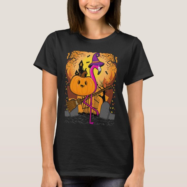 Camiseta Flamingo  Halloween   Pumpkin Flamingo Halloween (Anverso)