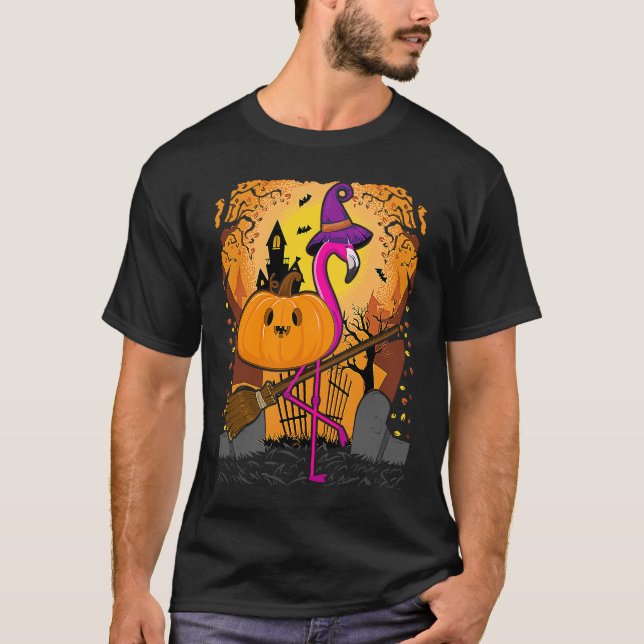 Camiseta Flamingo  Halloween   Pumpkin Flamingo Halloween (Anverso)