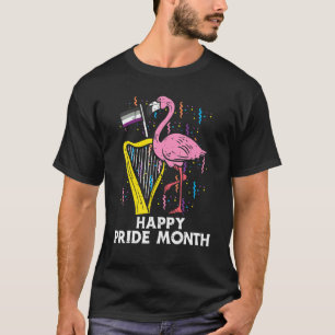 Camiseta Flamingo Harp Asexual Feliz Orgullo Mes Ace Orgull