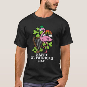 Camiseta Flamingo Harp Happy St Patricks Day Music Men