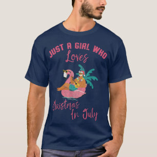 Camiseta Flamingo hawaiano solo un Chica que ama a los Navi