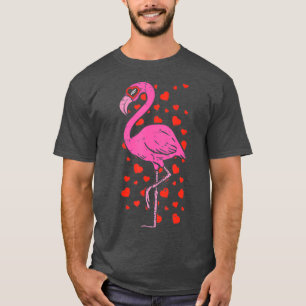Camiseta Flamingo Heart Glasses Cute Valentines Day Bird
